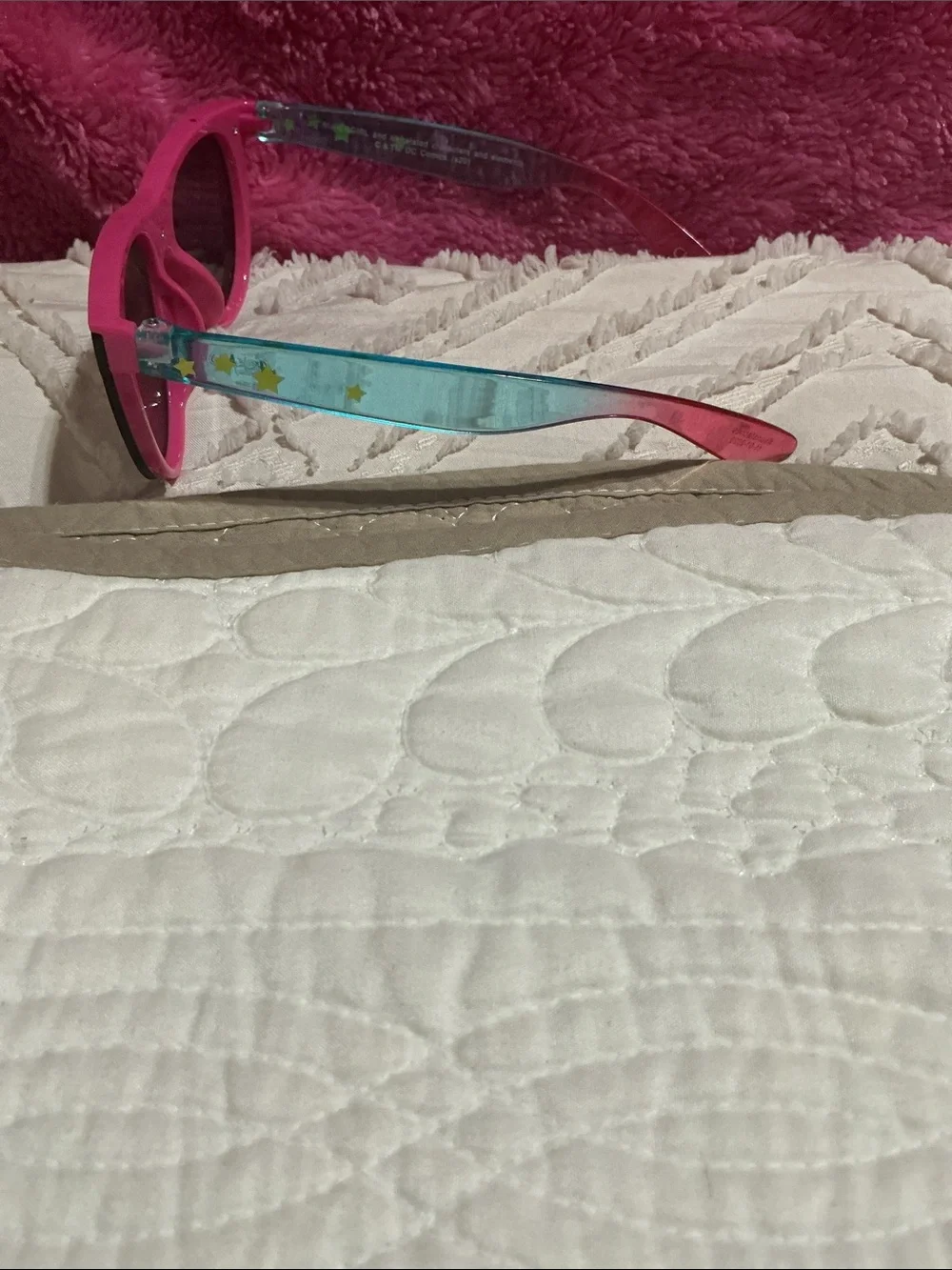 Supergirl Bold Blue Mirrored Sunglasses with Pink Trim